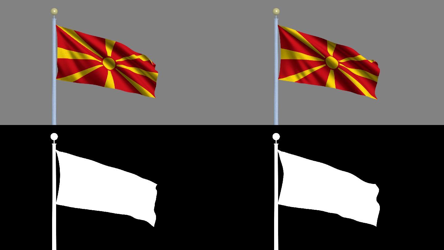 风中飘扬的马其顿国旗