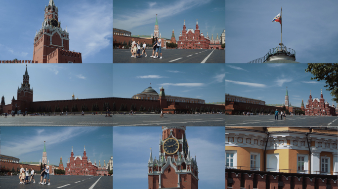 外国城市风景俄罗斯红场空镜