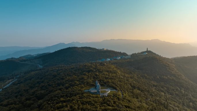 武隆天池情缘景区日落航拍