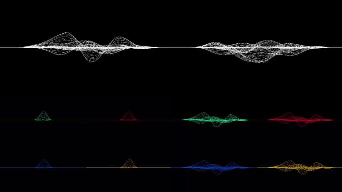 抽象三维循环跳动音频声波线条背景素材