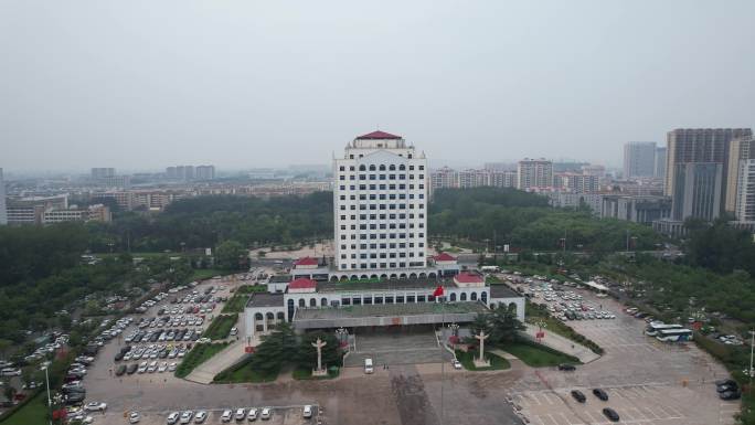 临沂罗庄区办公大楼行政中心航拍素材