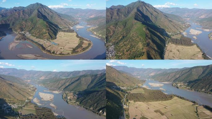 香格里拉，长江第一湾，河流，高原，高山