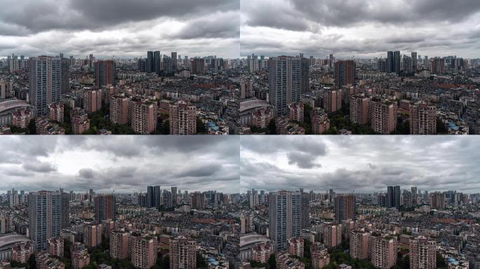 成都城市云卷云舒风雨欲来延时摄影