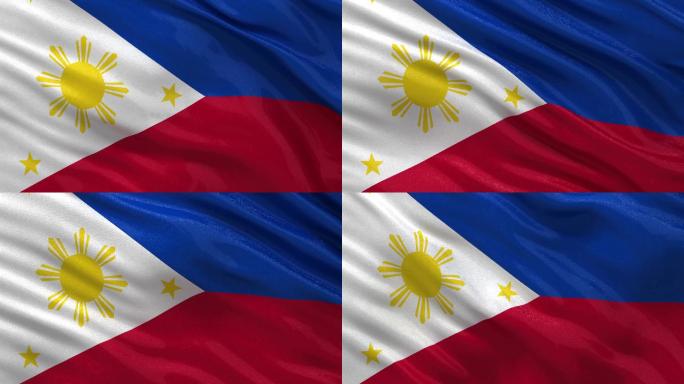 风中飘扬着菲律宾国旗。无限循环