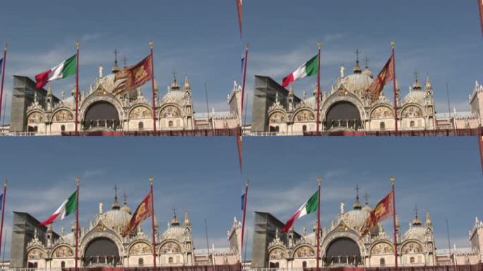 威尼斯圣马可广场的旗帜