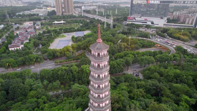 广州海珠琶洲岛万胜围新港东路黄昏夕阳