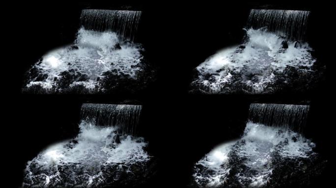 瀑布溪流流水水花素材实拍带透明通道