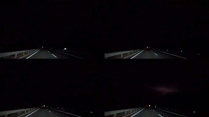 夜间高速公路 闪电 001