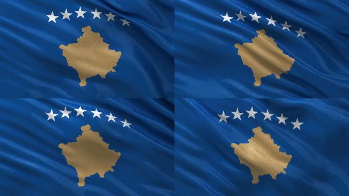 科索沃国旗在风中飘扬。