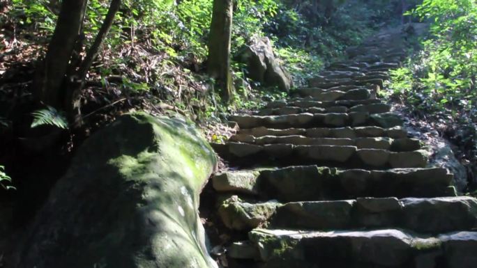 爬山的石阶路