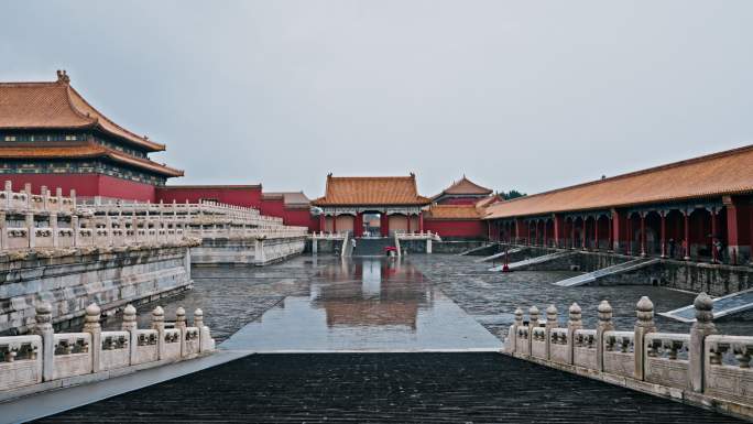 故宫雨景空镜