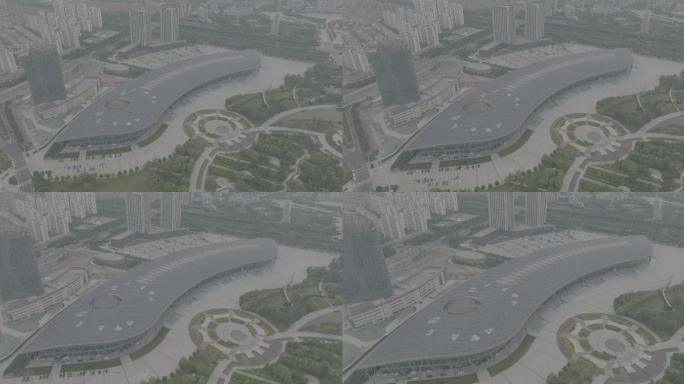 黄河国际会展中心航拍-log色彩