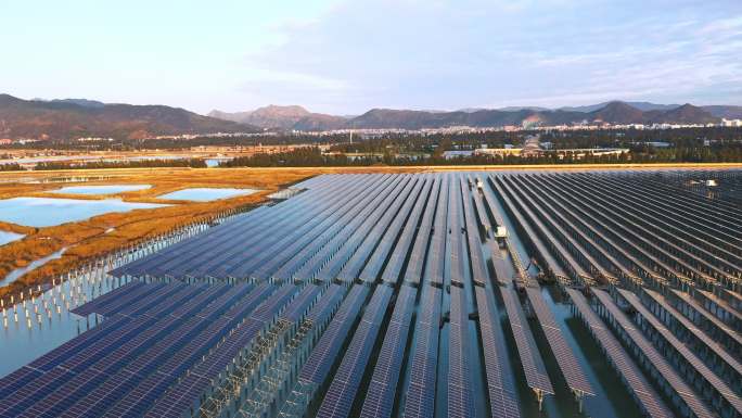 华能清港滩涂渔光互补光伏电站一角直飞2