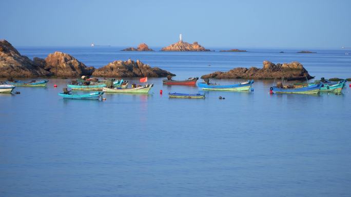 海边度假大海碧海蓝天小渔船