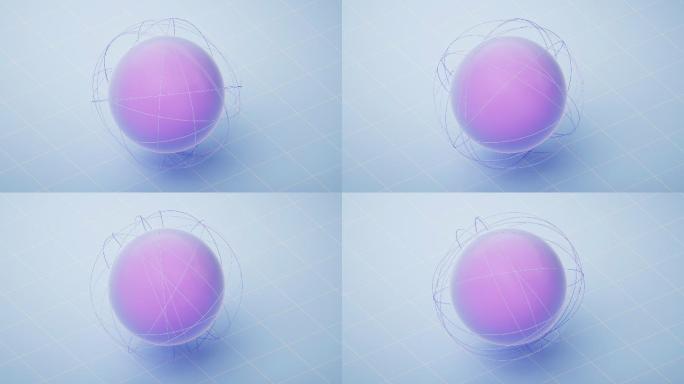 虚拟数字球体循环动画3D渲染