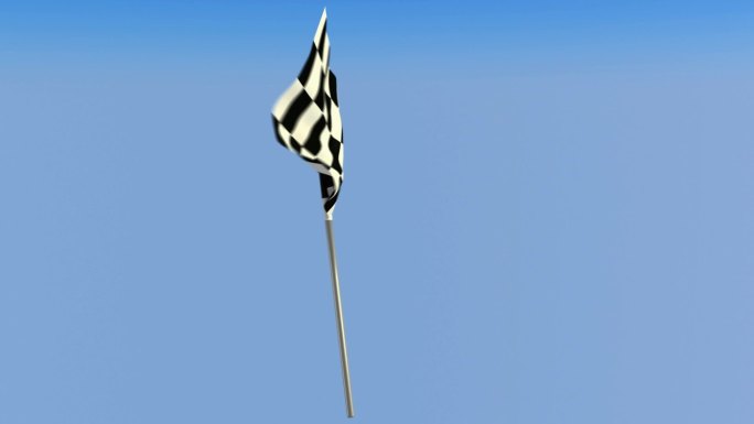 蓝天上飘扬的格子旗