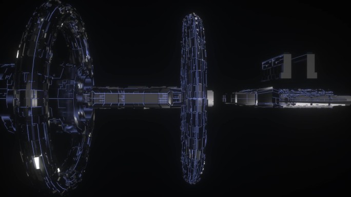 抽象星际飞船创意C4D动画