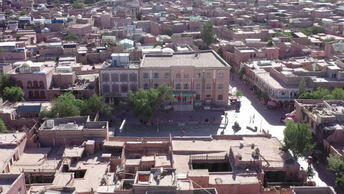 4k 新疆喀什城市风貌空镜航拍