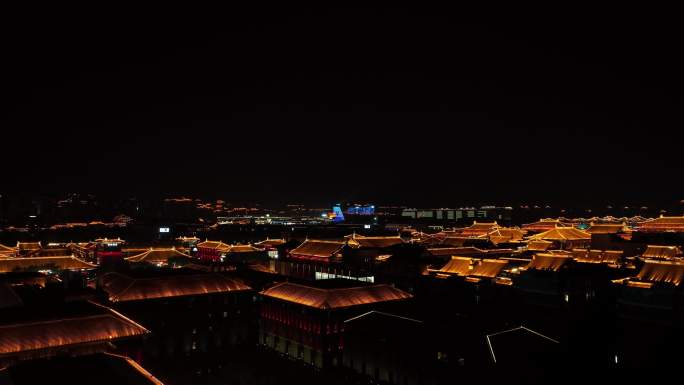 西安大雁塔夜景航拍西安地标性建筑西安旅游