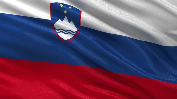 斯洛文尼亚国旗迎风飘扬。