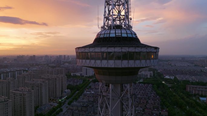 夕阳晚霞电视塔