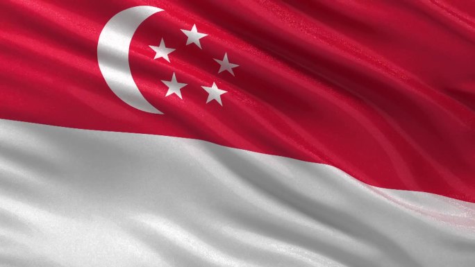 新加坡国旗迎风飘扬