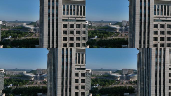 济南cbd城市高楼航拍4k