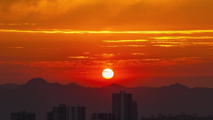 晚霞夕阳延时-4K