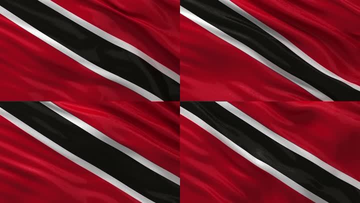 特立尼达和多巴哥国旗迎风飘扬。