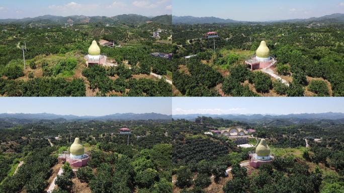 沙田柚种植基地水果雕塑山顶观光平台