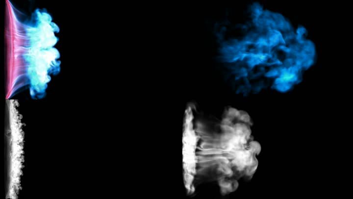 抽象蓝烟或气流，慢动作。包括Alpha通道