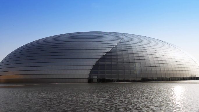 国家展览馆，中国北京的城市风光。