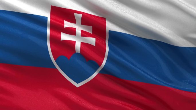 斯洛伐克国旗迎风飘扬