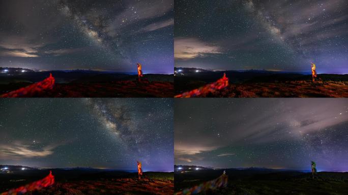 4K川西贡嘎雪山银河延时摄影星空