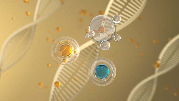 DNA分子三维动画化妆品广告背景素材