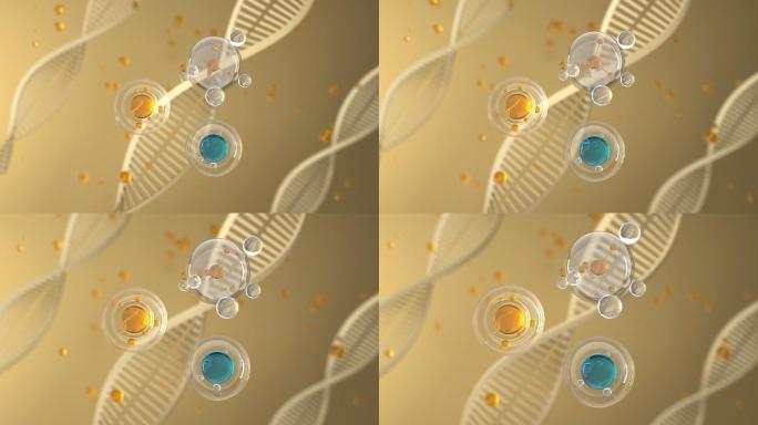 DNA分子三维动画化妆品广告背景素材