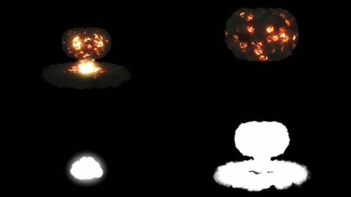 蘑菇云和慢动作爆炸。包括Alpha通道