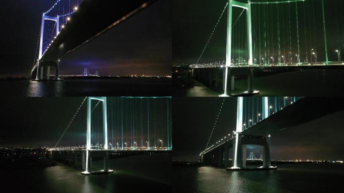 南沙大桥夜景航拍4K