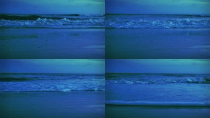 海滩冲浪和海浪黄昏Hdv视频。主题：海滩，海洋，旅游，目的地，浪漫，冒险，自然，冲浪。。。