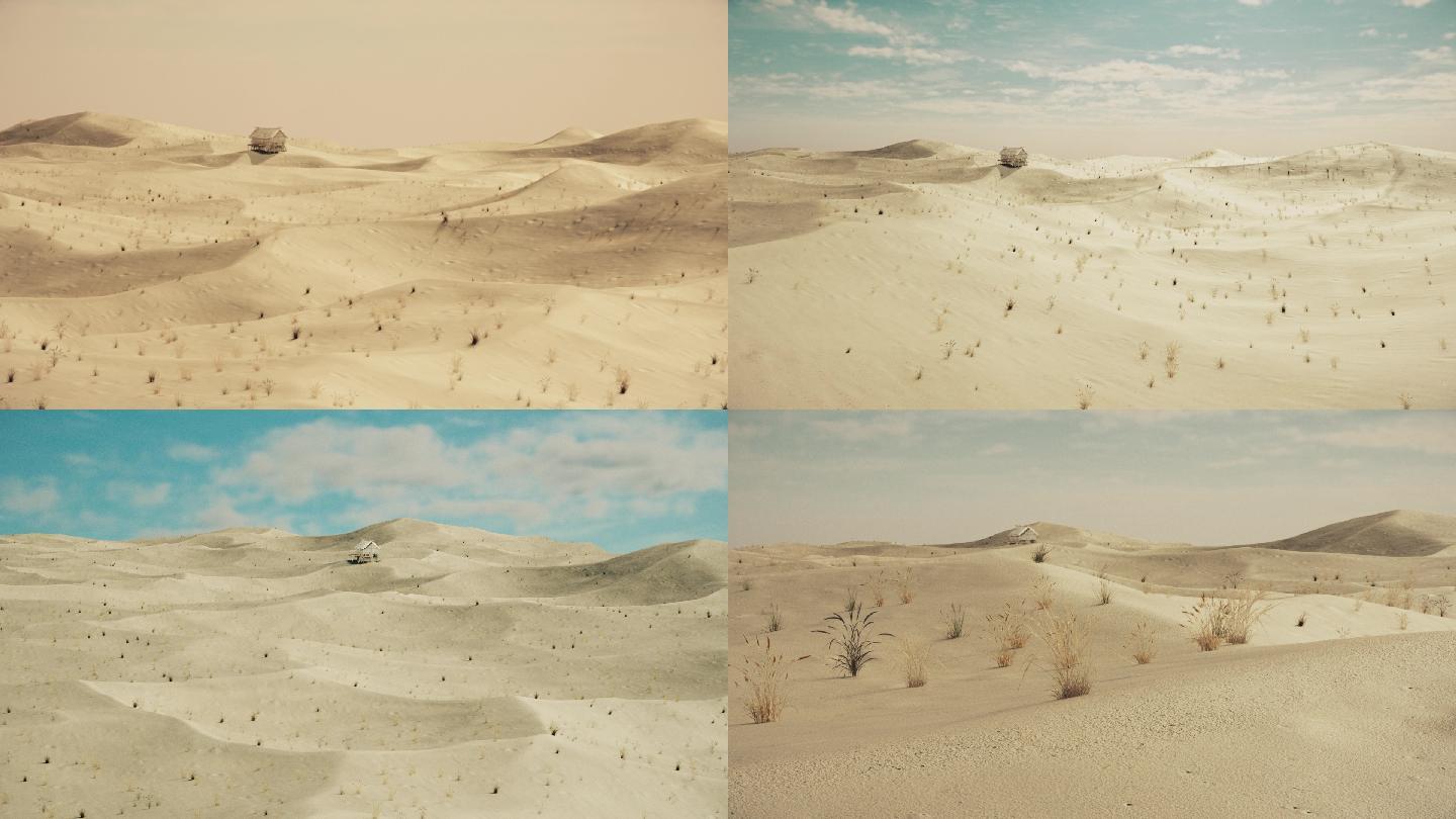 超写实绝美沙漠场景，雄伟沙丘