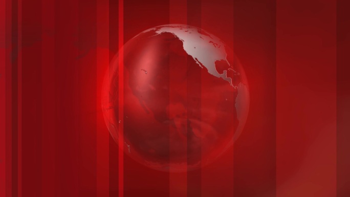 红色地球仪，背景为世界地图
