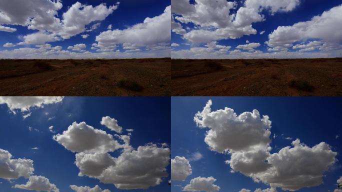 沙漠戈壁滩、流动云影延时视频素材