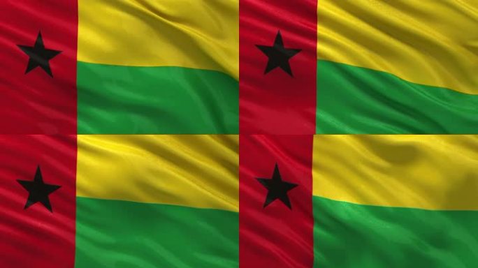 几内亚比绍国旗在风中轻轻飘扬。无缝线圈采用优质面料。