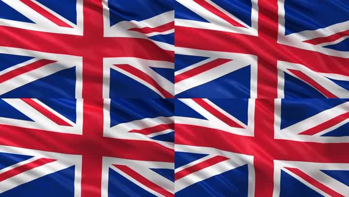 无尽的英国国旗在风中飘扬