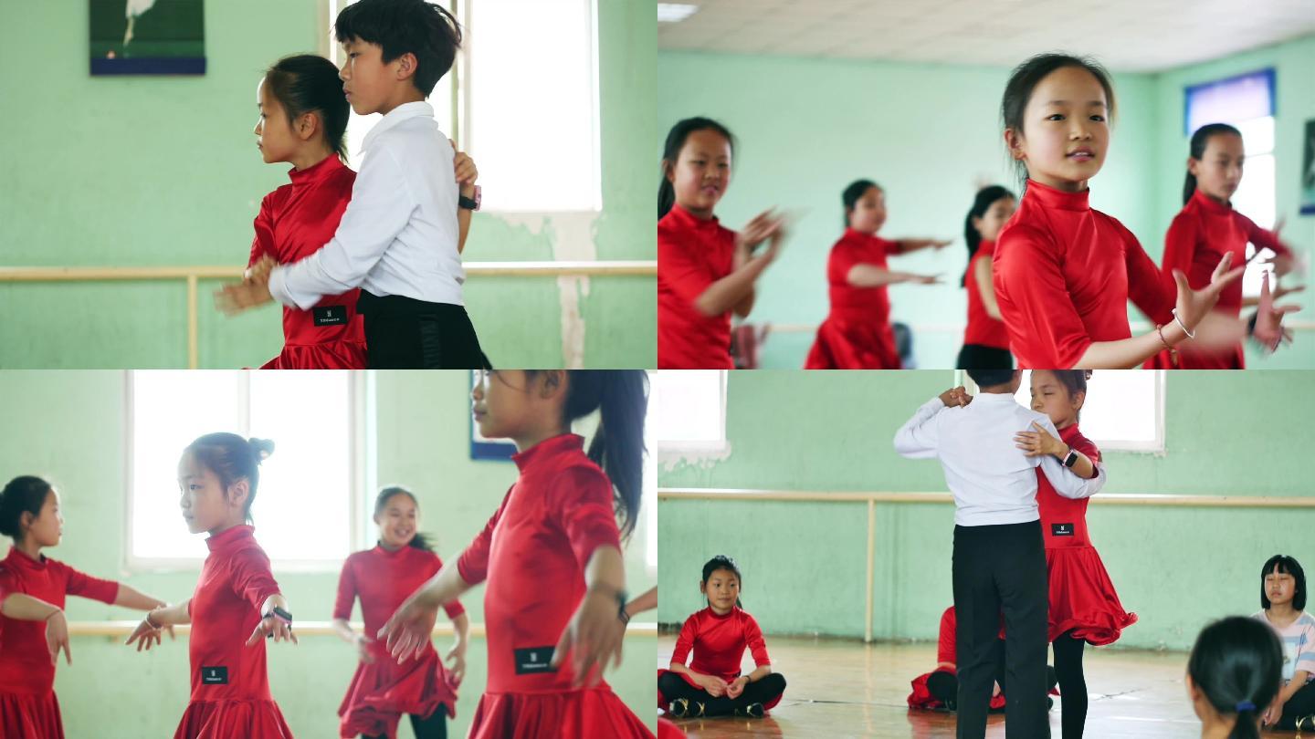 学习拉丁舞的小学生