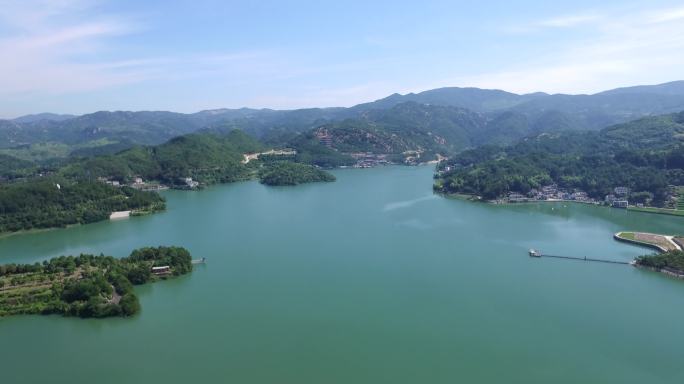 浙江天台金庭湖航拍风景