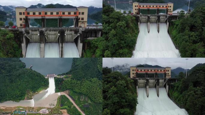 金华安地水库泄洪航拍