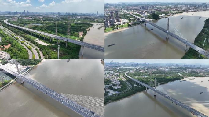 新造珠江特大桥航拍4K