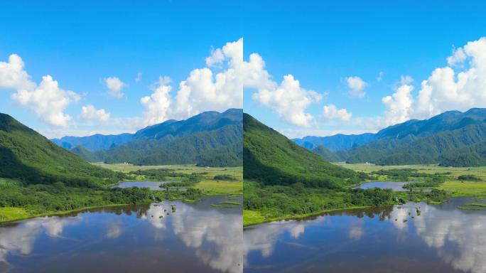 神农架大九湖自然风光航拍竖屏4K视频素材