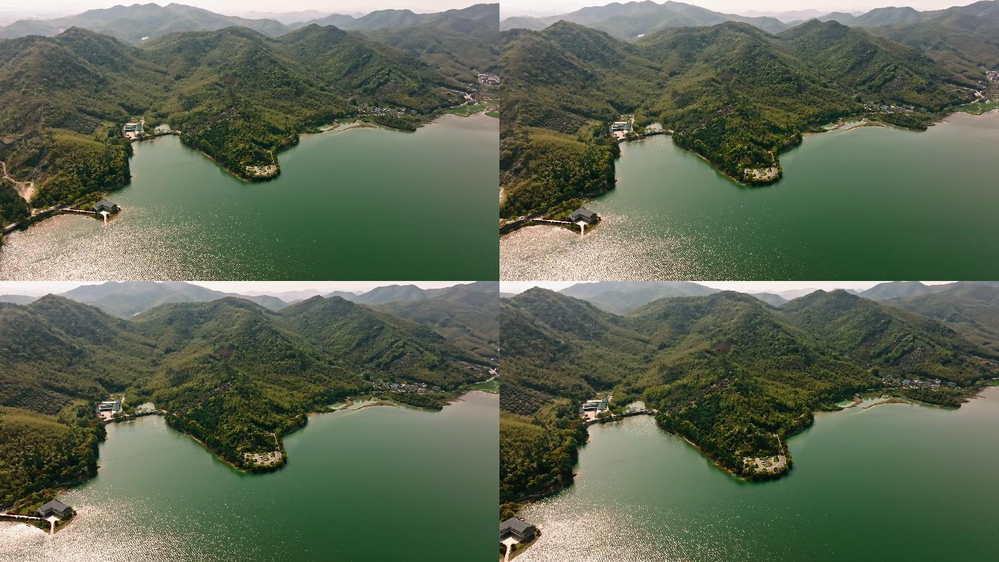 九龙湖秦山村三圣殿水库航拍